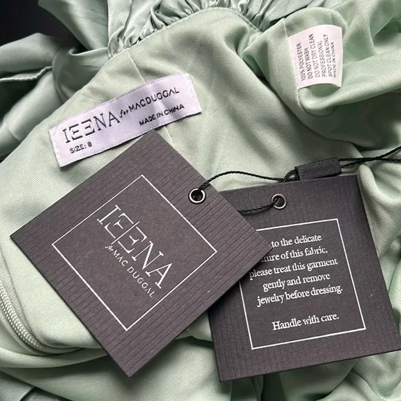 Mac Duggal Mint Green Halter Maxi Dress - Picture 7 of 8